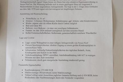 Wohnung Neuss Erfttal - 3 Zimmer, 91 m&sup2;, 272.000&euro; | Angebot:27474990