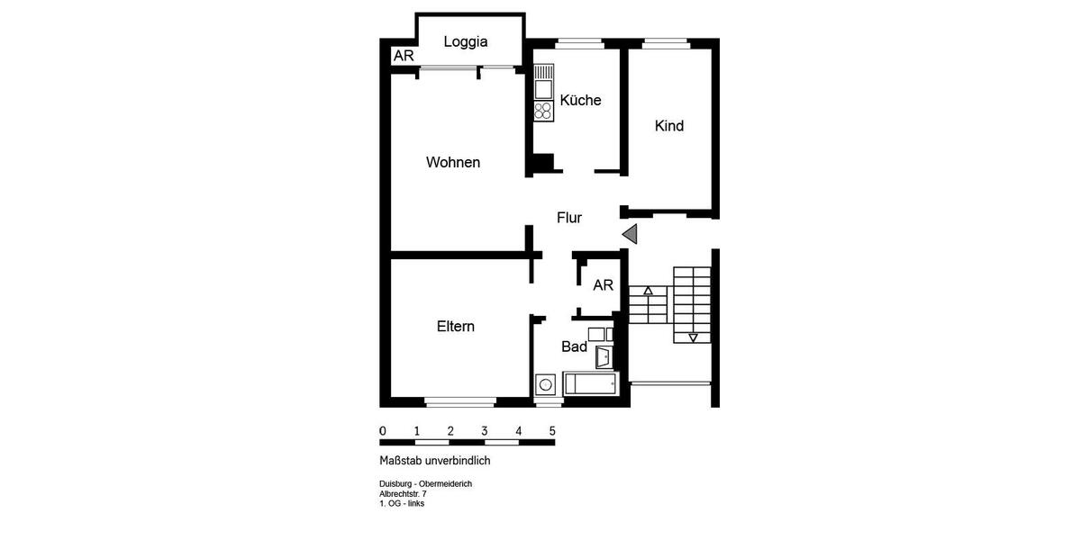 Etagenwohnung Duisburg Ruhrort - 3.5 Zimmer, 72 m&sup2;, 559&euro; | Angebot:17923327