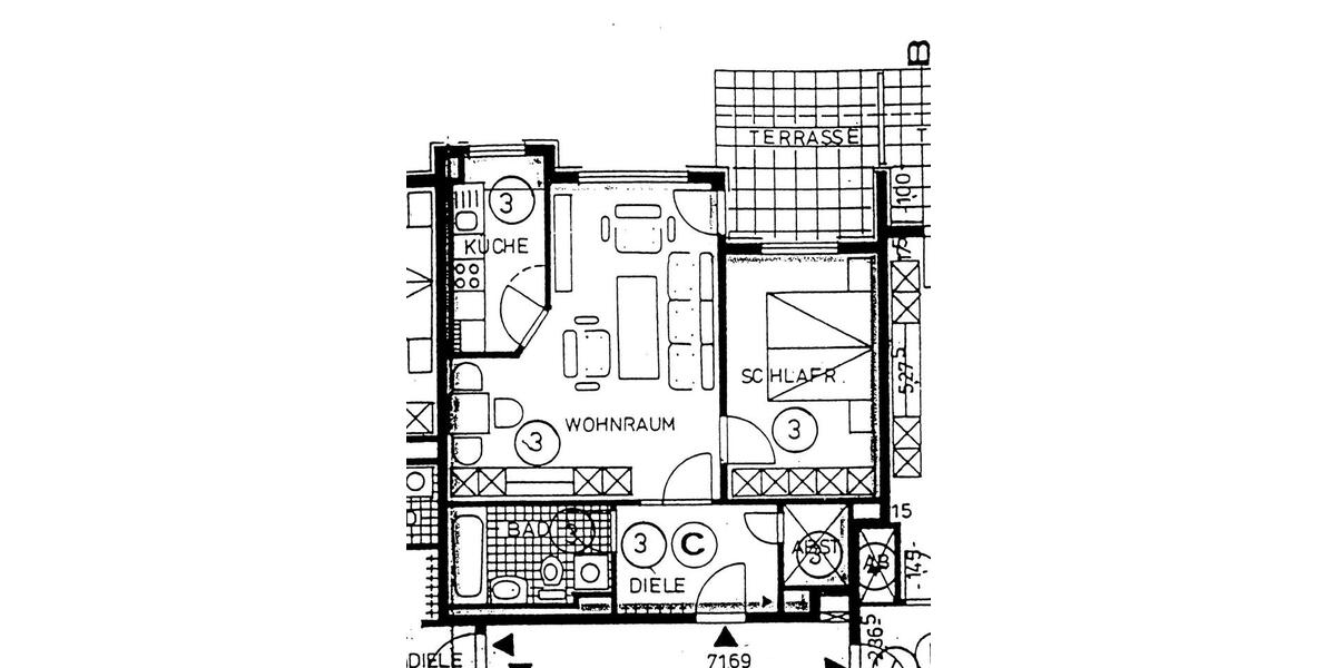 Terrassenwohnung Ratingen Lintorf - 2 Zimmer, 56 m&sup2;, 235.000&euro; | Angebot:26710051