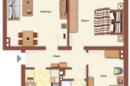 Wohnung Mönchengladbach West - 3 Zimmer, 63 m&sup2;, 699&euro; | Angebot:27339379