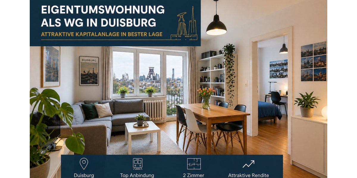 Etagenwohnung Duisburg Beeck - 2 Zimmer, 59 m&sup2;, 131.670&euro; | Angebot:26381131