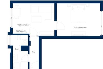 Wohnung Duisburg Dellviertel - 2 Zimmer, 40 m&sup2;, 579&euro; | Angebot:26999609